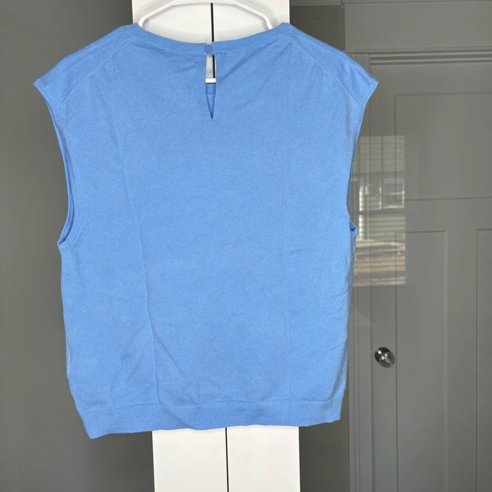 NWT J. Crew Featherweight Cashmere-blend Cropped Sweater Shell Bellflower Blue